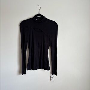 NWT- Women’s INC Cutout Black Top _ size Small